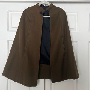 Vintage army military green cape cloak